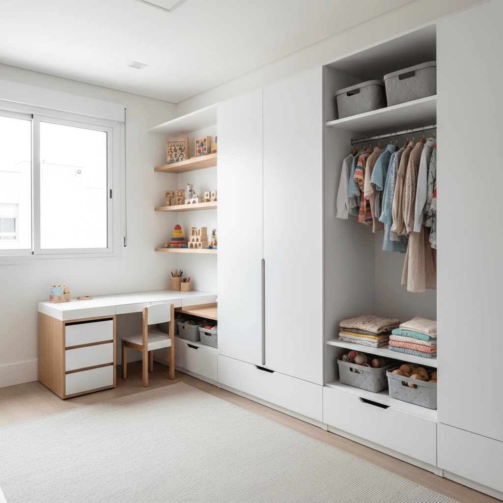 Quarto infantil planejado: móveis que acompanham o crescimento.